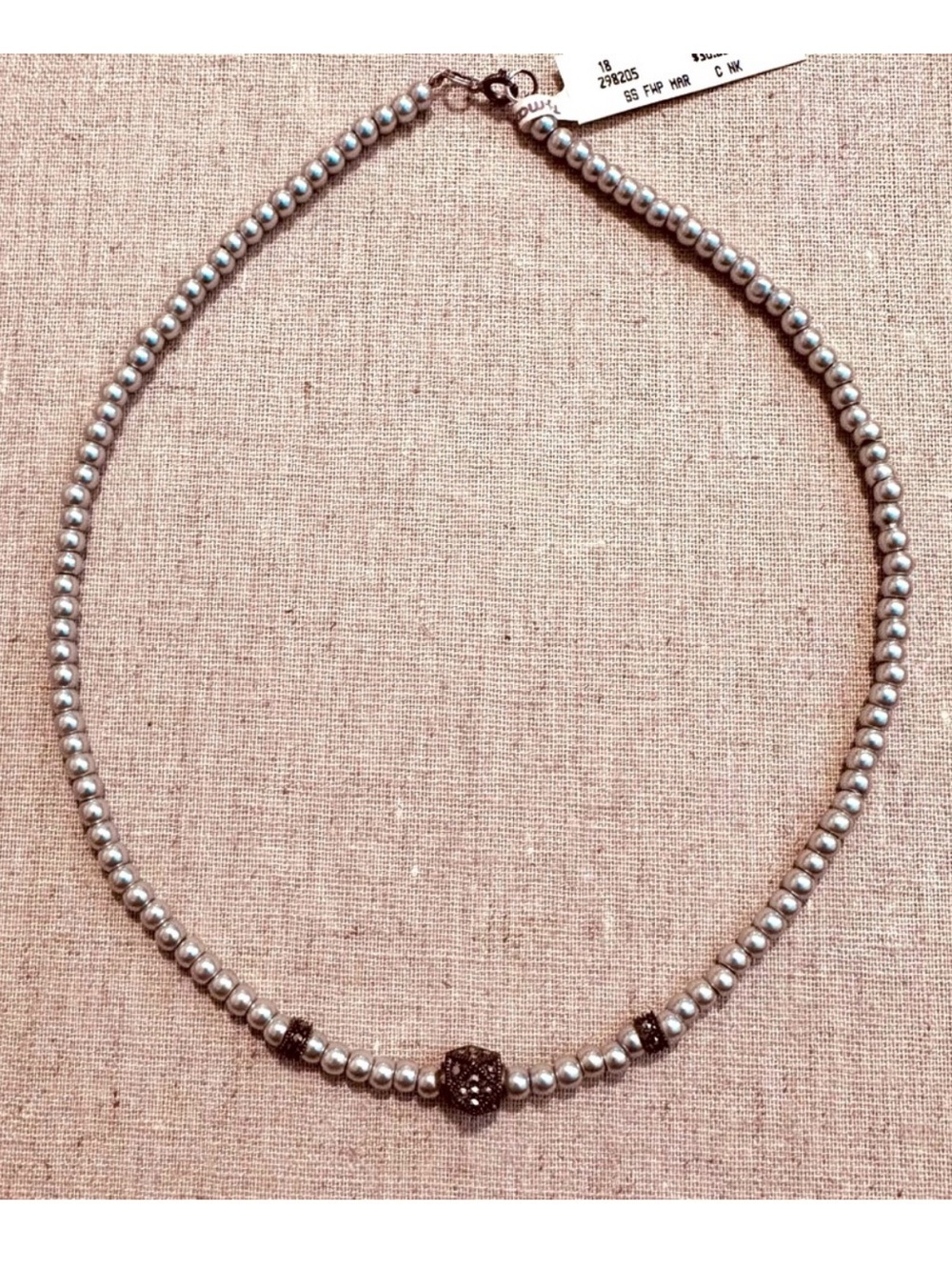 Faux Pearl and Marcasite Necklace - Picture 10 of 10